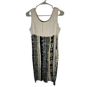 Sylvie Women's Ikat Sleeveless Maxi Dress Cream Size M